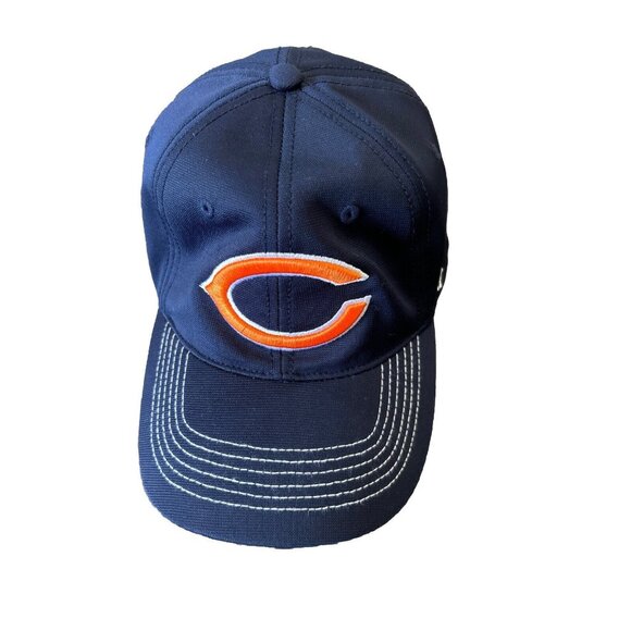Chicago Bears Hat Cap Fitted Mens One Size Blue Orange Stretch NFL Football 47' - Picture 1 of 7